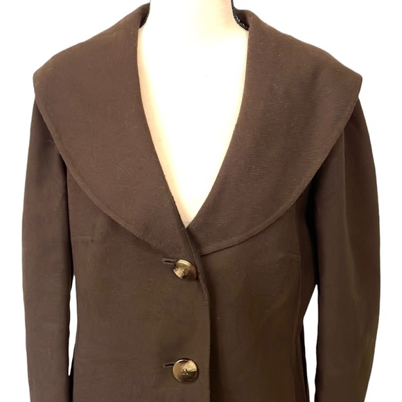 Talbots Petites 100% Wool Chocolate Brown Women’s Career Blazer Jacket Size 10 - Picture 2 of 16